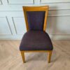 Wooden chair, dark gray fabric cushion Beautiful frame, light brown. The backrest has a cushion.