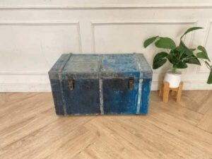 Blue wooden storage box