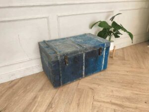 Blue wooden storage box