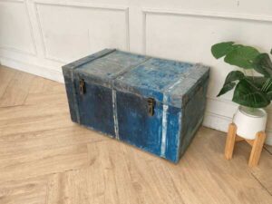 Blue wooden storage box