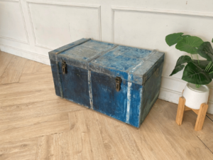 Blue wooden storage box