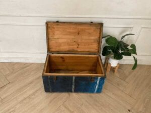 Blue wooden storage box
