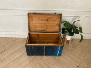 Blue wooden storage box