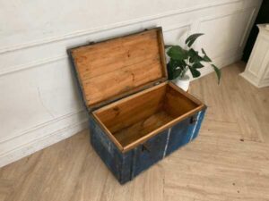 Blue wooden storage box