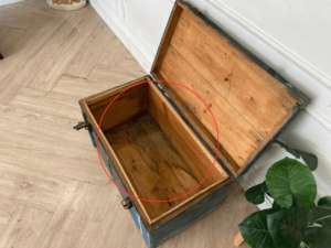 Blue wooden storage box