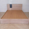 Wooden frame bed 3.5 feet with headboard shelf koncept brand
