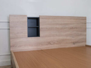 Wooden frame bed 3.5 feet with headboard shelf koncept brand