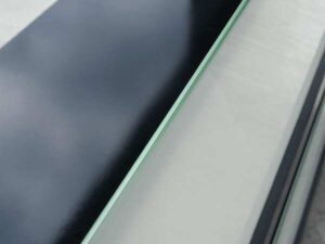 2 large display shelves, black, 2 tier document shelves
