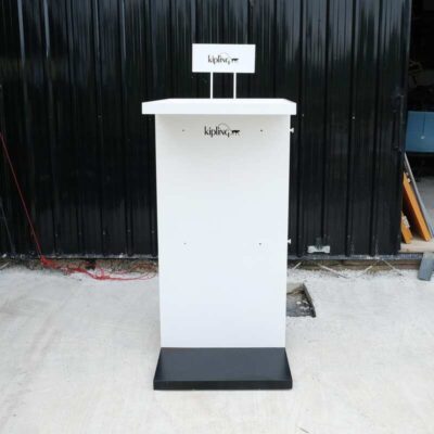 Product advertising signs, product signs, tall shape, shiny black wooden frame.