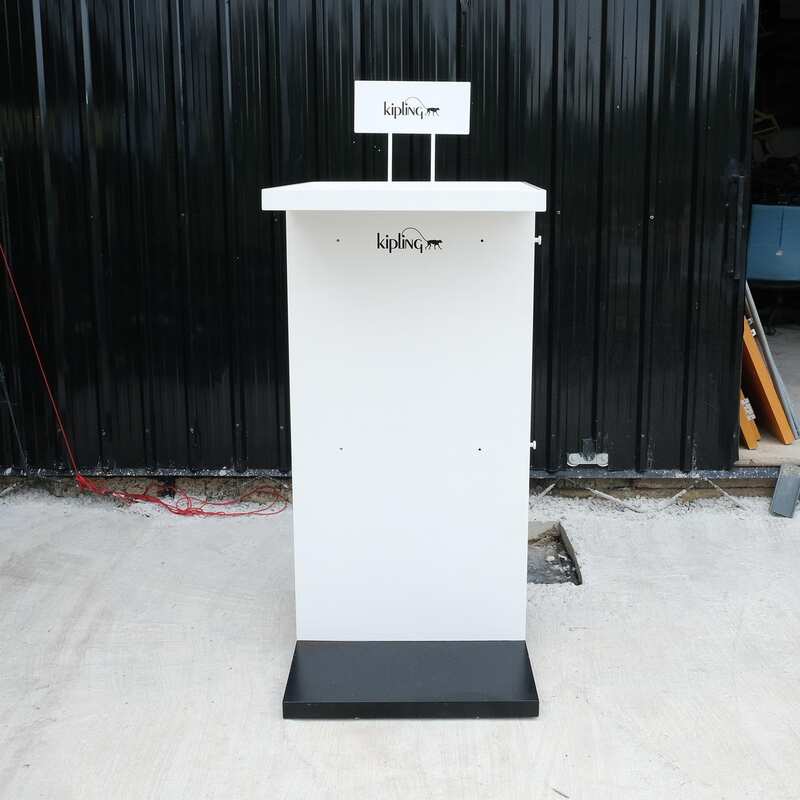 Product advertising signs, product signs, tall shape, shiny black wooden frame.