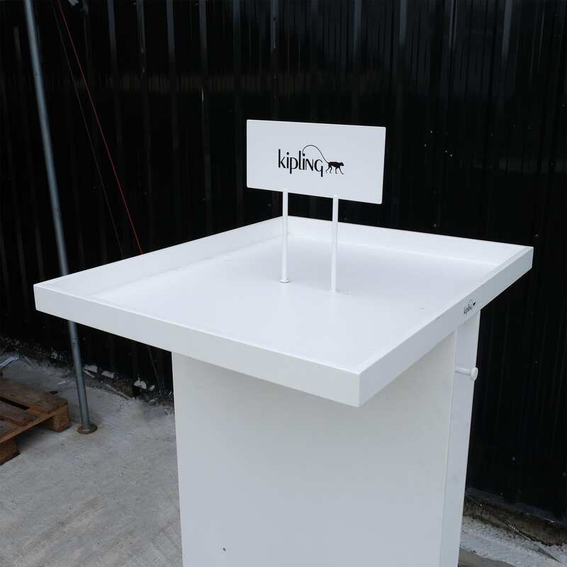 Product advertising signs, product signs, tall shape, shiny black wooden frame.