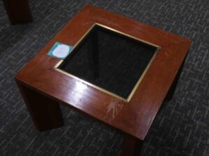 Wooden frame center table Center glass top
