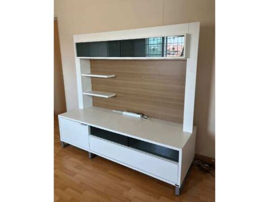 TV stand set, living room, white, Koncept brand