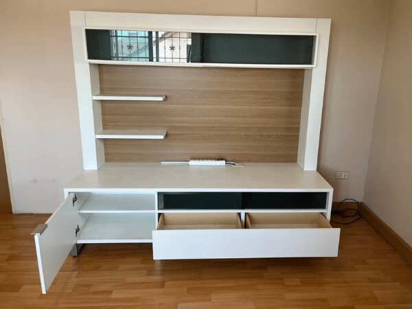 TV stand set, living room, white, Koncept brand