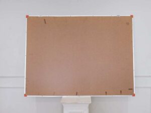 Whiteboard orange corners gray pen holder size 120 x 90cm