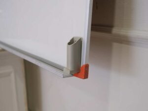 Whiteboard orange corners gray pen holder size 120 x 90cm