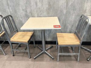 Dining table, 2 seat dining table, steel legs, size 60x60 cm (table only)