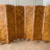 3-panel wooden partition, natural pattern, vintage style