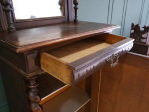 Tall wooden storage cabinet, vintage style, European made from Germany.