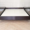 6 foot wooden bed with 2 side bedside tables steel legs