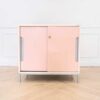Wooden document cabinet, steel legs, 2 sliding doors, Practika brand