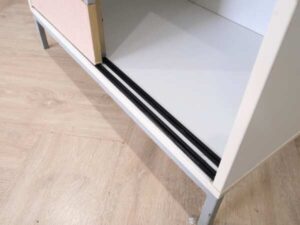 Wooden document cabinet, steel legs, 2 sliding doors, Practika brand