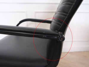 Office chair, leather seat, black color.