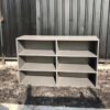Document shelf, 6 shelves, wooden frame, gray color