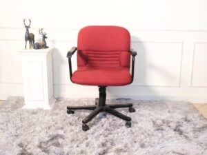 Work chair, office chair, fabric cushion, red