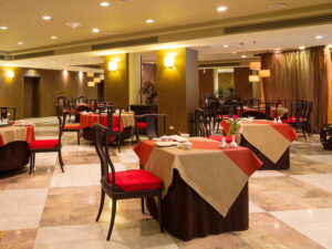 Real teak chair Restaurant chairs, red fabric cushion, hotel work