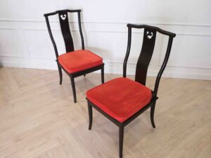 Real teak chair Restaurant chairs, red fabric cushion, hotel work