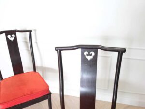 Real teak chair Restaurant chairs, red fabric cushion, hotel work