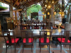 Real teak chair Restaurant chairs, red fabric cushion, hotel work