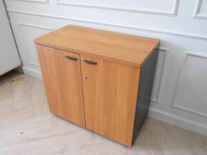 Wooden document cabinet, 2-door storage cabinet, height 74cm.