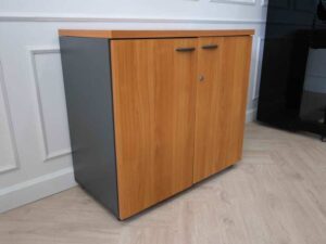 Wooden document cabinet, 2-door storage cabinet, height 74cm.