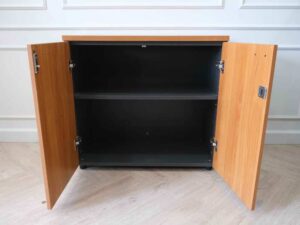 Wooden document cabinet, 2-door storage cabinet, height 74cm.