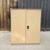 2-door filing cabinet, steel frame, wooden top