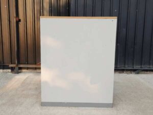 2-door filing cabinet, steel frame, wooden top