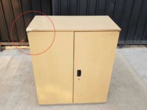 2-door filing cabinet, steel frame, wooden top