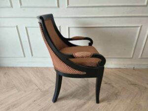 Wooden chair, black frame