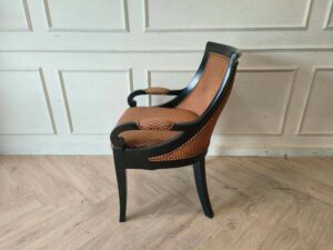 Wooden chair, black frame