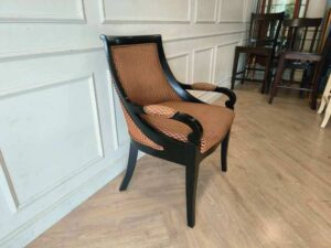 Wooden chair, black frame