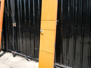 Wooden doors, hinged doors, lever knobs