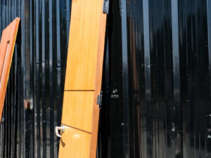 Wooden doors, hinged doors, lever knobs