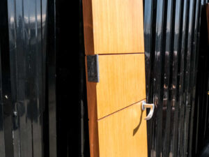 Wooden doors, hinged doors, lever knobs