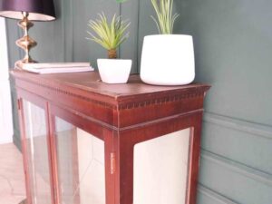 Mahogany display cabinet imported from Europe.