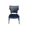 Chair, steel frame, leather seat, black