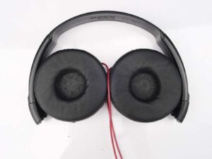 Headband headphones, brand Sony, model MDR ZX310AP Series Balanced Sound Headphone With Mic - Blue & red