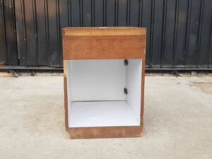 Wooden cabinet, 1 door, 1 drawer, brown color