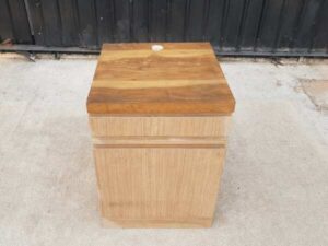 Wooden cabinet, 1 door, 1 drawer, brown color